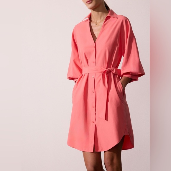 Brochu Walker The Kate Belted Mini Dress in Coral - Picture 6 of 6